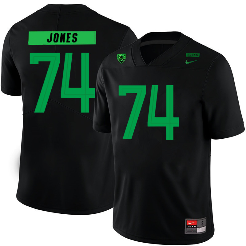 2019 Men #74 Steven Jones Oregon Ducks College Football Jerseys Sale-Black